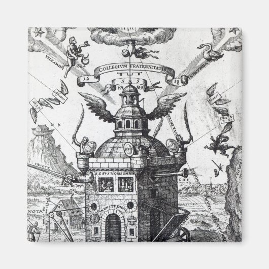 Frontispiece "Collegium Fama Fraternitatis" Magneet (Voorkant)