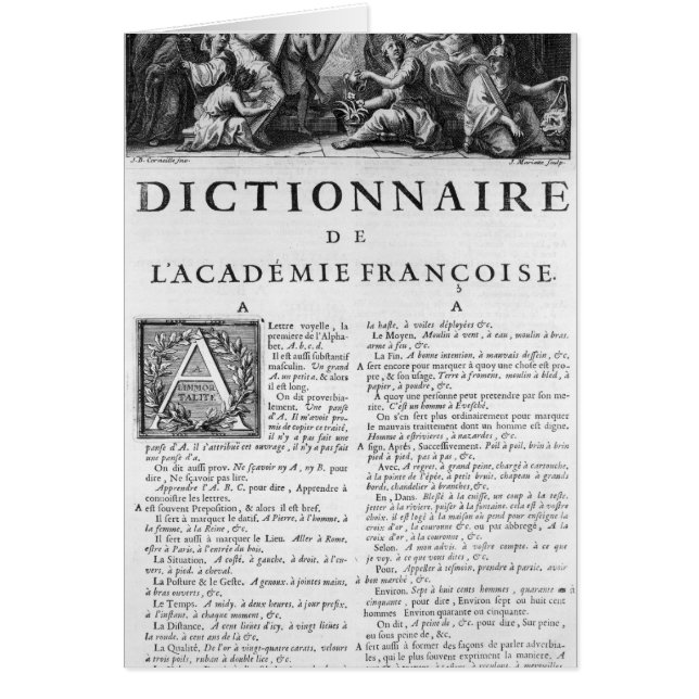 Frontispiece for the French Academy dictionary (Voorkant)