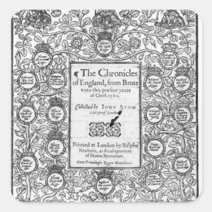 Frontispiece of "The Chronicles of England" Vierkante Sticker