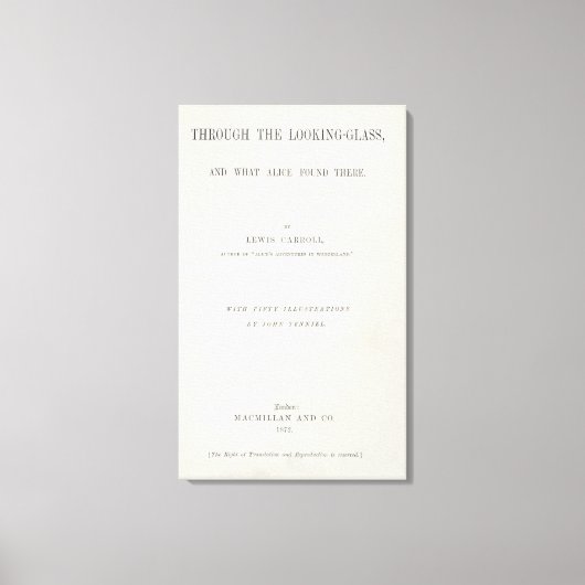 Frontispiece to 'Alice Through the look-Glass' Canvas Afdruk (Voorkant)