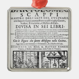 Frontispiece to cook book of Bartolomeo Scappi Metalen Ornament