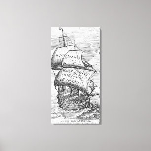 Frontispiece to 'De mari libero', van Hugo Grotius Canvas Afdruk