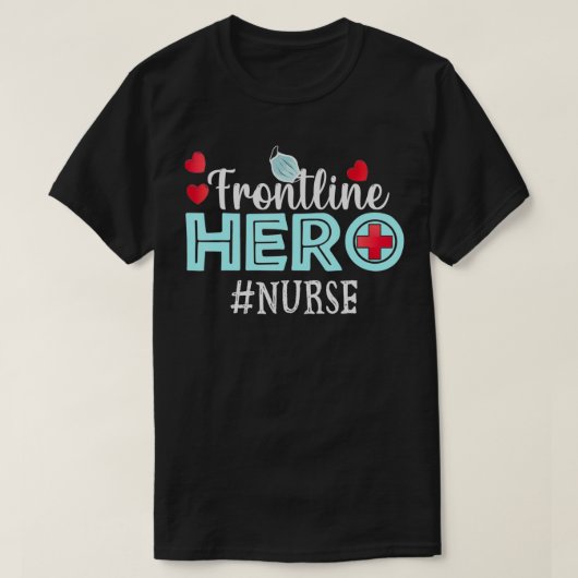Frontline Hero Nurse essentiële werkers Dank u wel T-shirt (Design voorkant)