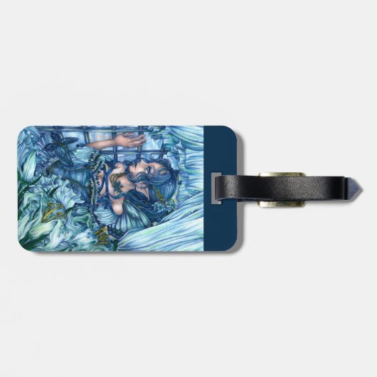 Frost Fairy Meisje's Uitzicht van een Sapphire Win Bagagelabel (Achterkant horizontaal)