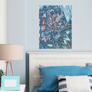 Frost Fairy Meisje's Uitzicht van een Sapphire Win Folie Afdrukken