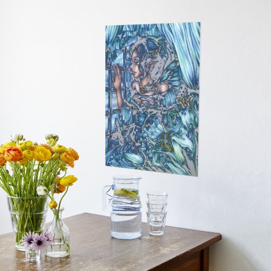 Frost Fairy Meisje's Uitzicht van een Sapphire Win Folie Afdrukken (Laag (Keuken))