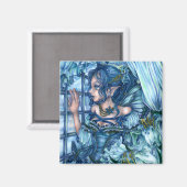 Frost Fairy Meisje's Uitzicht van een Sapphire Win Magneet (Voorkant / Achterkant)