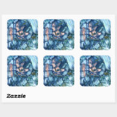Frost Fairy Meisje's Uitzicht van een Sapphire Win Vierkante Sticker (Vel)