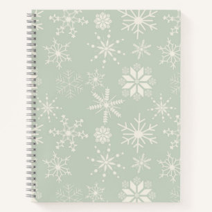 Frost & Flourish Sneeuwvlokken – Bleek Eucalyptus Notitieboek