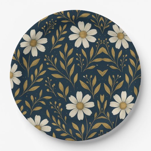 Frost & Gold Daisies Papieren Bord (Voorkant)