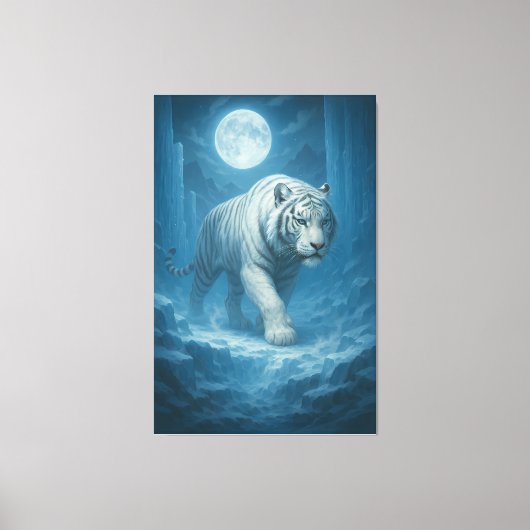 Frost King White Tiger – Majestic Icy Guardian Wa Canvas Afdruk (Voorkant)
