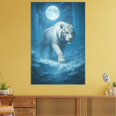 Frost King White Tiger – Majestic Icy Guardian Wa Canvas Afdruk (Insitu (Woonkamer))