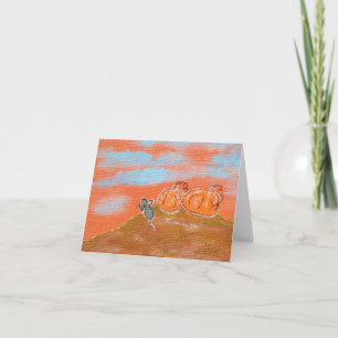 Frost on the Pumpkin Original Art Note Card Kaart