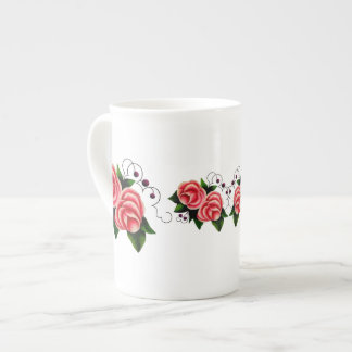 Frost Rosen, Roze roze, folk roos flower print 2 Porselein Kop