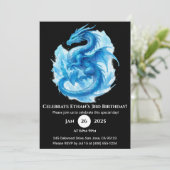 Frost Spiral Dragon Birthday Invitation (Debout devant)