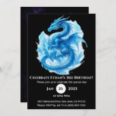 Frost Spiral Dragon Birthday Invitation (Devant / Derrière)