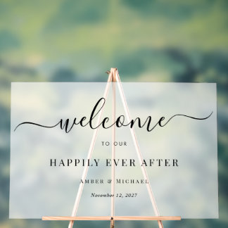 Frost Trouwacryl Bord 'Happily Ever After'