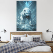 Frost White Tiger – Emperor of the Frozen Realm – Canvas Afdruk (Insitu (Slaapkamer))