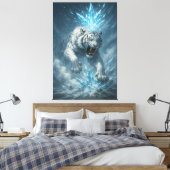 Frost White Tiger – Emperor of the Frozen Realm – Canvas Afdruk (Insitu (Slaapkamer))