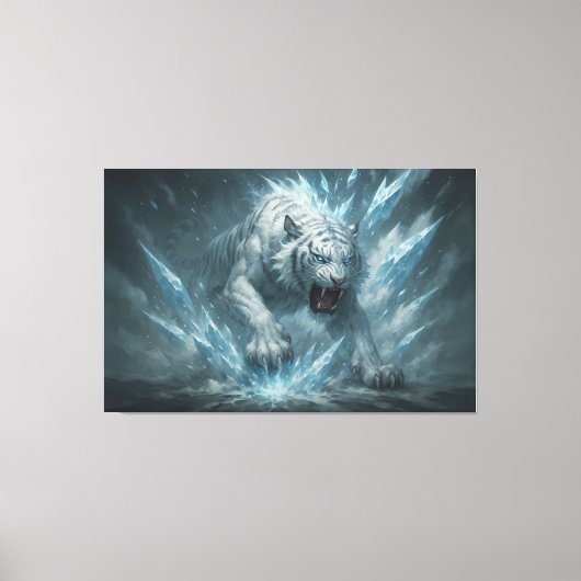 Frost White Tiger – Emperor of the Frozen Realm – Canvas Afdruk (Voorkant)