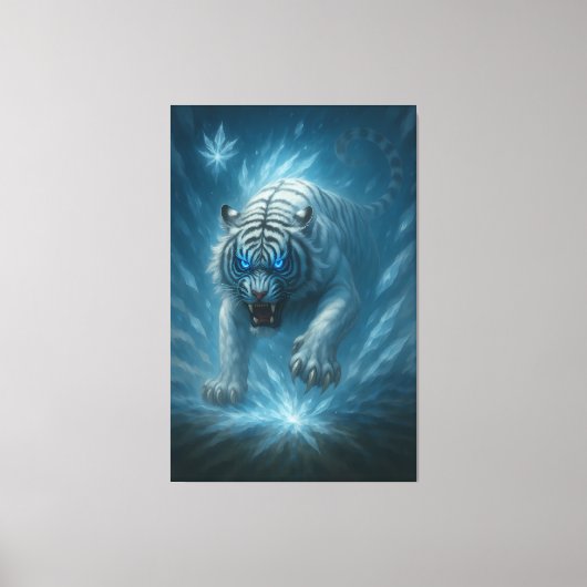 Frost White Tiger – Emperor of the Frozen Realm – Canvas Afdruk (Voorkant)