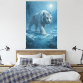Frost White Tiger | Emperor of the Frozen Realm – Canvas Afdruk (Insitu (Slaapkamer))