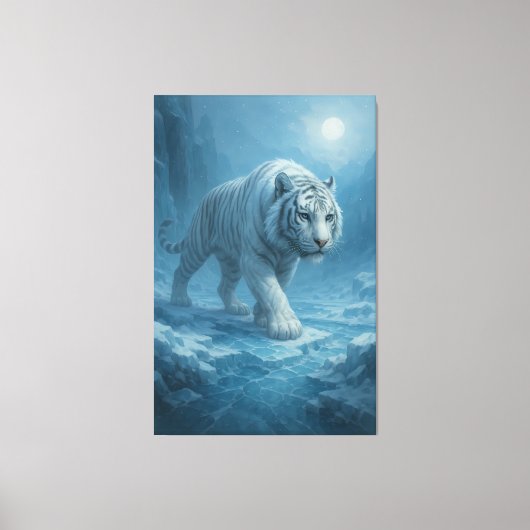 Frost White Tiger | Emperor of the Frozen Realm – Canvas Afdruk (Voorkant)