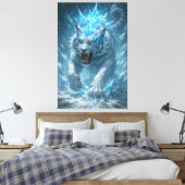 Frost White Tiger – Emperor of the Frozen Realm – Canvas Afdruk (Insitu (Slaapkamer))