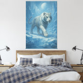Frost White Tiger | Emperor of the Frozen Realm – Canvas Afdruk (Insitu (Slaapkamer))
