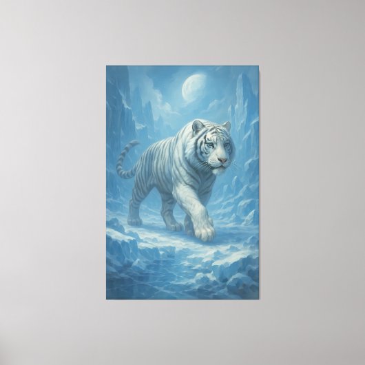 Frost White Tiger | Emperor of the Frozen Realm – Canvas Afdruk (Voorkant)