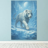 Frost White Tiger | Emperor of the Frozen Realm – Canvas Afdruk (Insitu (Houten vloer))
