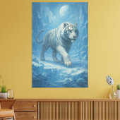 Frost White Tiger | Emperor of the Frozen Realm – Canvas Afdruk (Insitu (Woonkamer))