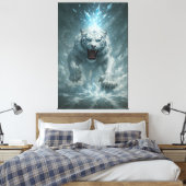 Frost White Tiger – Emperor of the Frozen Realm – Canvas Afdruk (Insitu (Slaapkamer))