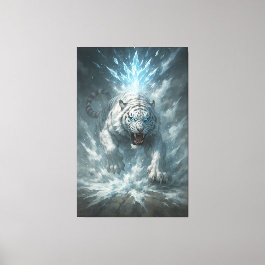 Frost White Tiger – Emperor of the Frozen Realm – Canvas Afdruk (Voorkant)