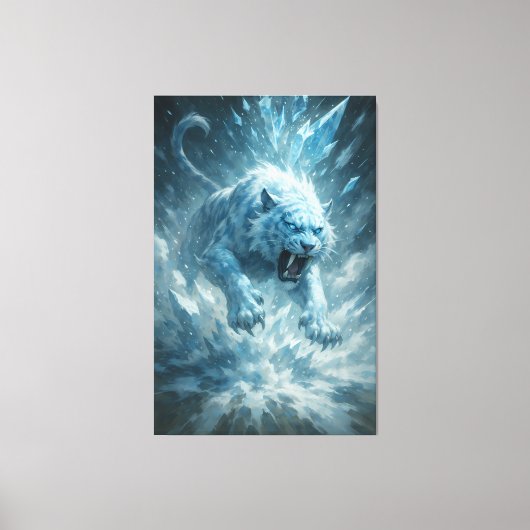 Frost White Tiger – Emperor of the Frozen Realm – Canvas Afdruk (Voorkant)