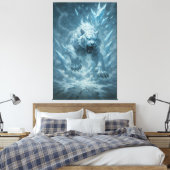 Frost White Tiger – Emperor of the Frozen Realm – Canvas Afdruk (Insitu (Slaapkamer))