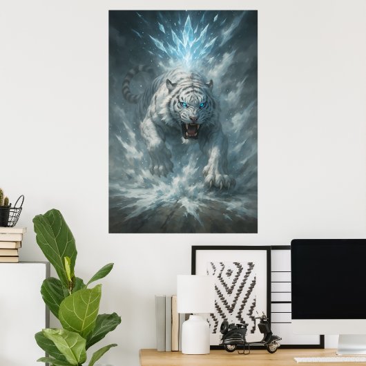 Frost White Tiger – Emperor of the Frozen Realm – Poster (Thuiskantoor)
