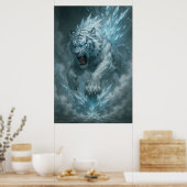 Frost White Tiger – Emperor of the Frozen Realm – Poster (Keuken)