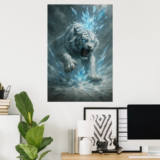 Frost White Tiger – Emperor of the Frozen Realm – Poster (Thuiskantoor)