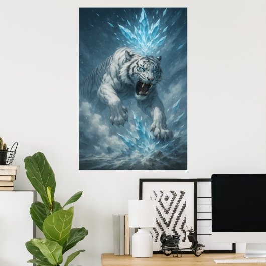 Frost White Tiger – Emperor of the Frozen Realm – Poster (Thuiskantoor)