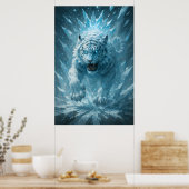 Frost White Tiger – Emperor of the Frozen Realm – Poster (Keuken)