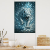 Frost White Tiger – Emperor of the Frozen Realm – Poster (Keuken)