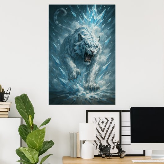 Frost White Tiger – Emperor of the Frozen Realm – Poster (Thuiskantoor)