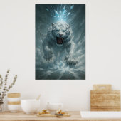 Frost White Tiger – Emperor of the Frozen Realm – Poster (Keuken)