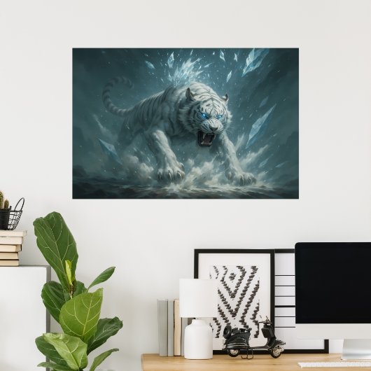 Frost White Tiger – Emperor of the Frozen Realm – Poster (Thuiskantoor)