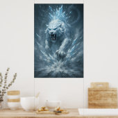 Frost White Tiger – Emperor of the Frozen Realm – Poster (Keuken)