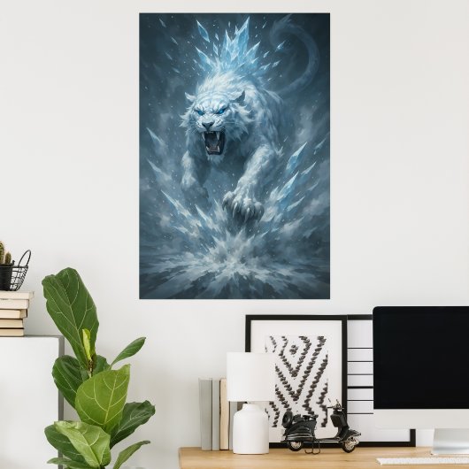 Frost White Tiger – Emperor of the Frozen Realm – Poster (Thuiskantoor)