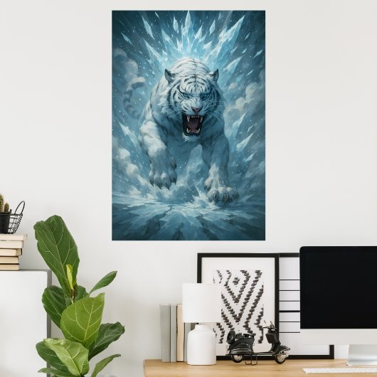 Frost White Tiger – Emperor of the Frozen Realm –  Poster (Thuiskantoor)