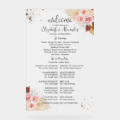 Frosted Acryl Boho Bruiloft Ceremonie Programma Te Bord (Voorkant)