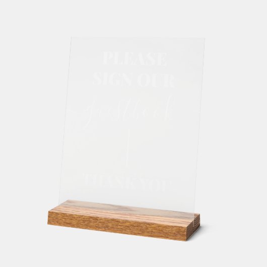 Frosted Acryl Wit Gastboek Trouwbord Acryl Bord (Hoek)